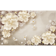 Rustic White Flower Arrangement & Butterflies Wallpaper