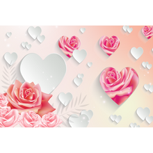 Pink & White Flower Hearts Abstract Wallpaper