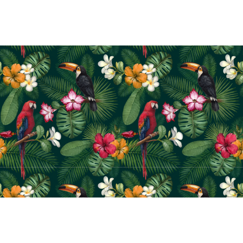 Tropical Greenery Toucan & Parrot Community Wallpaper