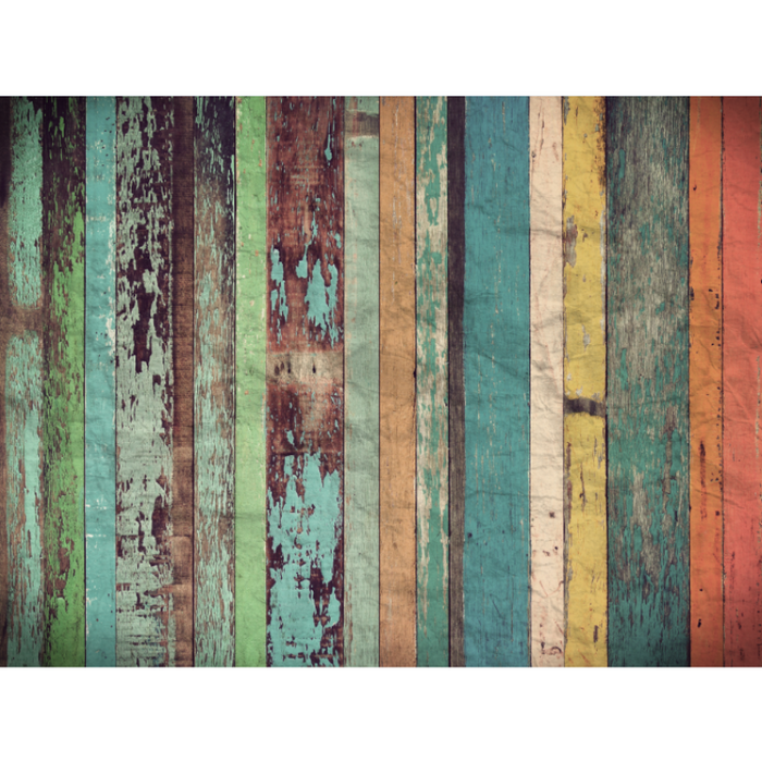 Rustic Colorful Wood Planks Wallpaper