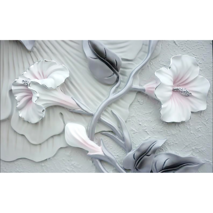 Unique Simplistic Color 3D Flower Wallpaper