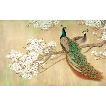 Peacock Perched On Branch Wallpaper