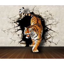 Tiger Breaking Through The Wall Wallpaper
