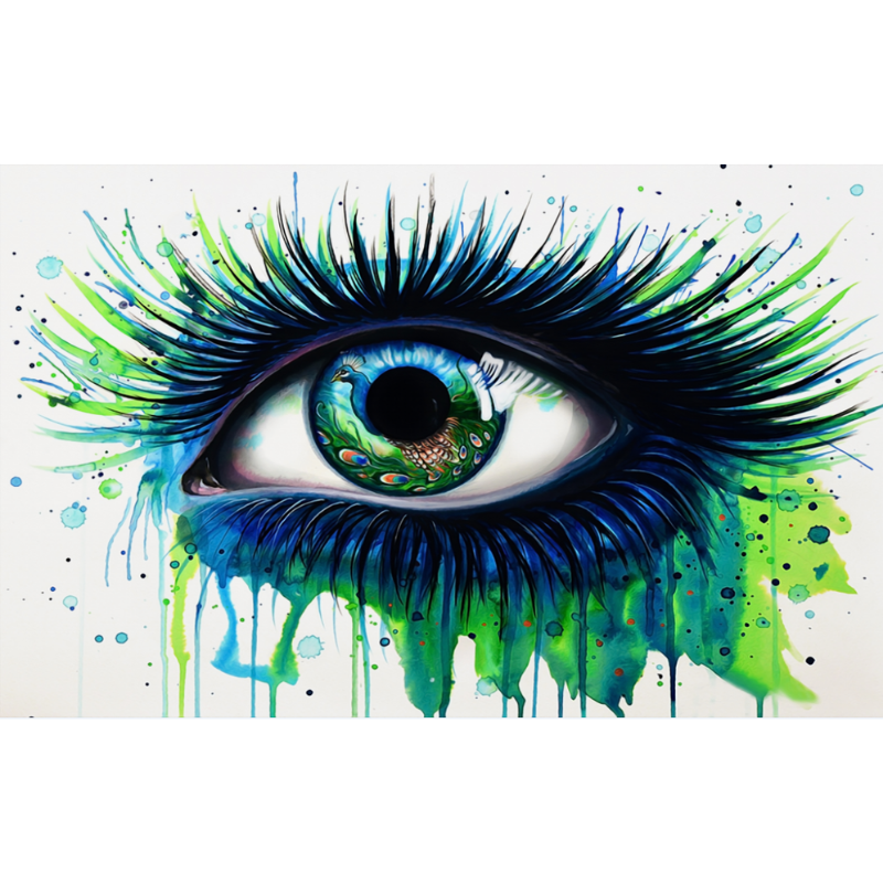 Abstract Colorful Eye Paint Drip Wallpaper
