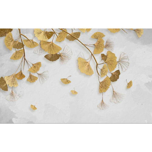 Unique Golden Autumn Leaves Peel And Stick Wallpaper