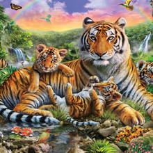 Cute Tiger and Cub Wallpaper