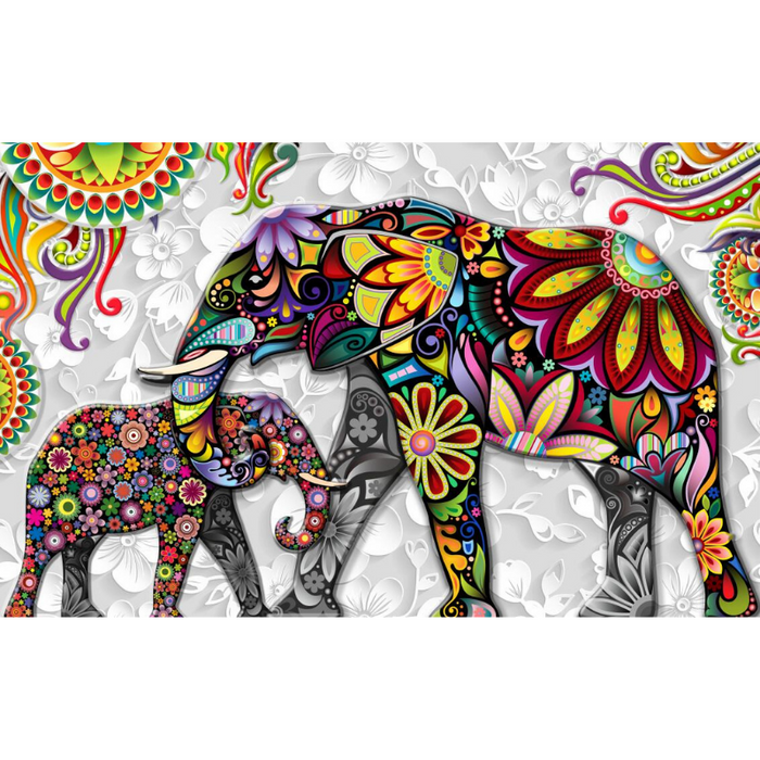 Intricate Elephant Design Wallpaper