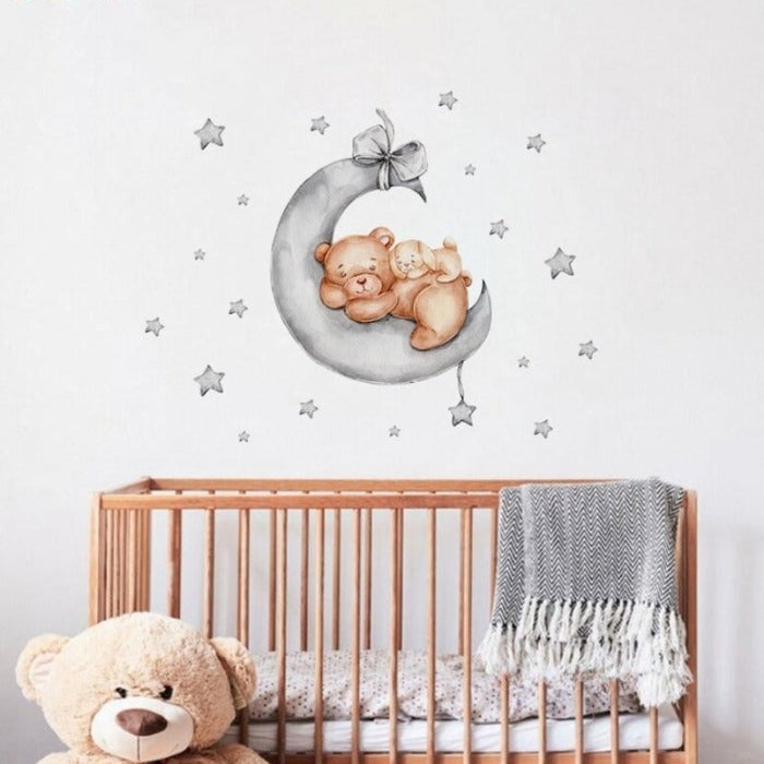 Bear Moon Decorative Sticker