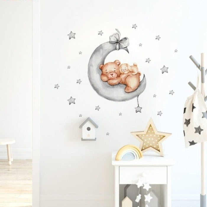 Bear Moon Decorative Sticker