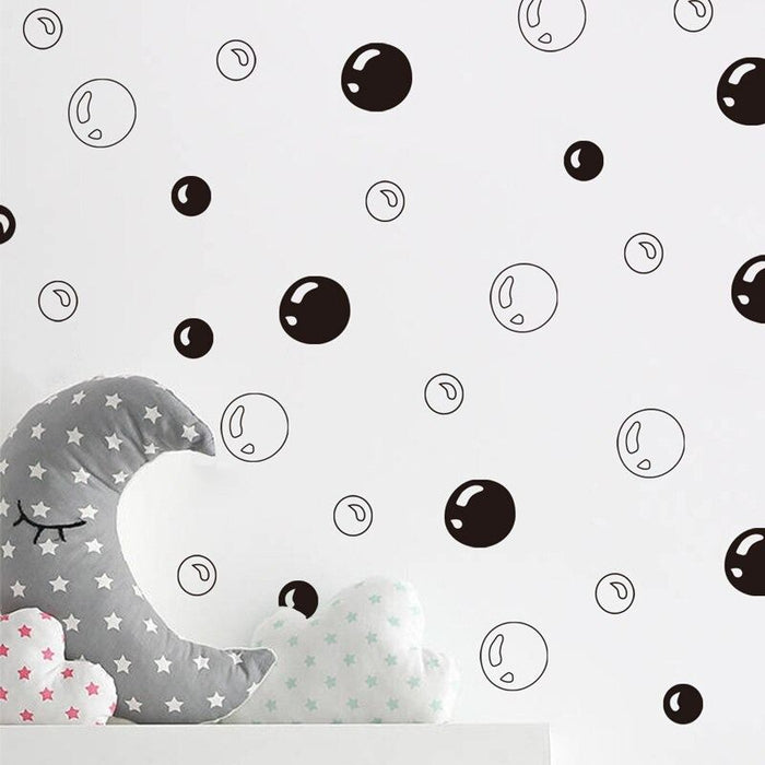 Black Bubbles Circle Wall Stickers