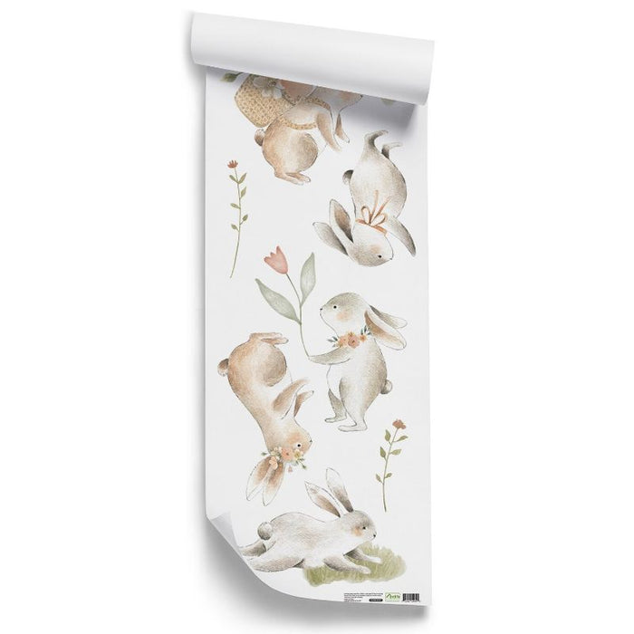 Bunny And Flowers Wall Stickers