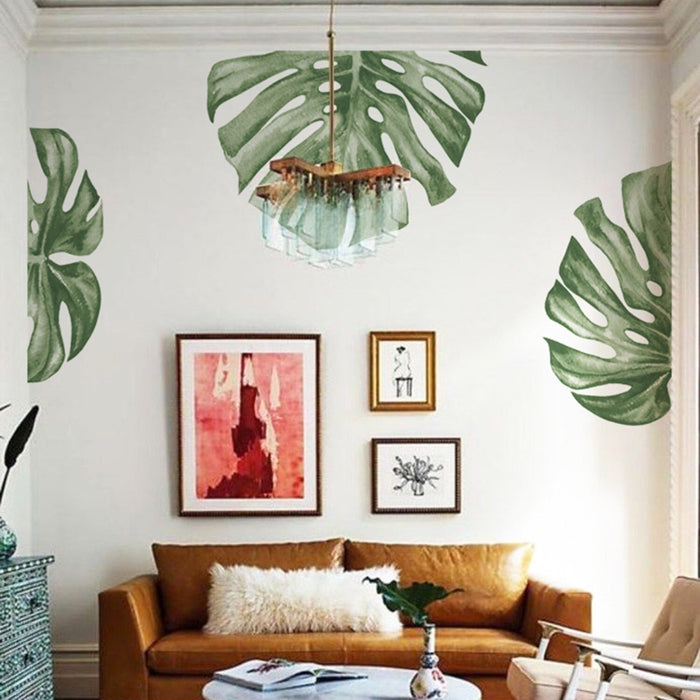 Boho Monstera Leaves Wall Stickers