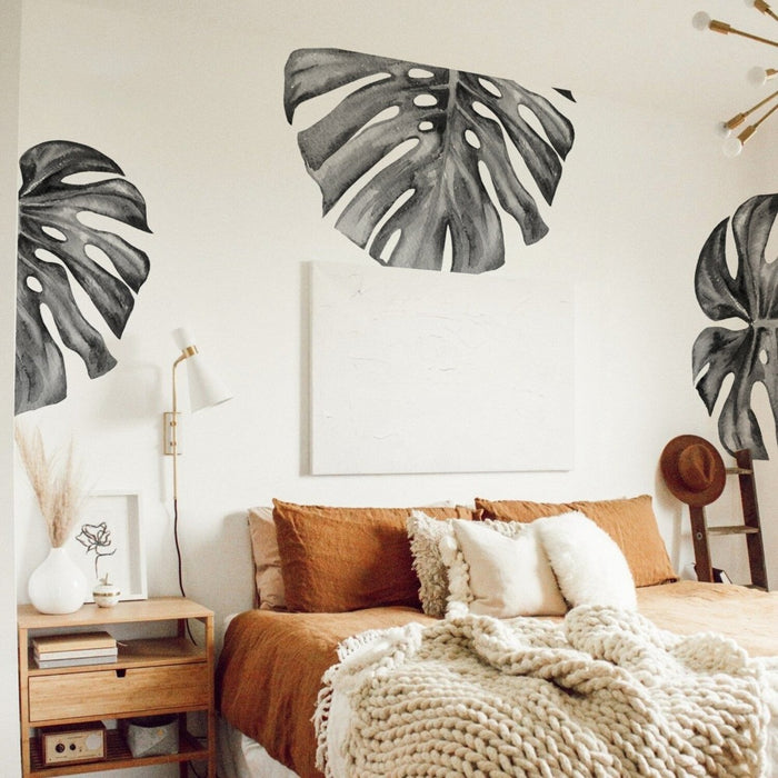 Boho Monstera Leaves Wall Stickers For Kids Rooms