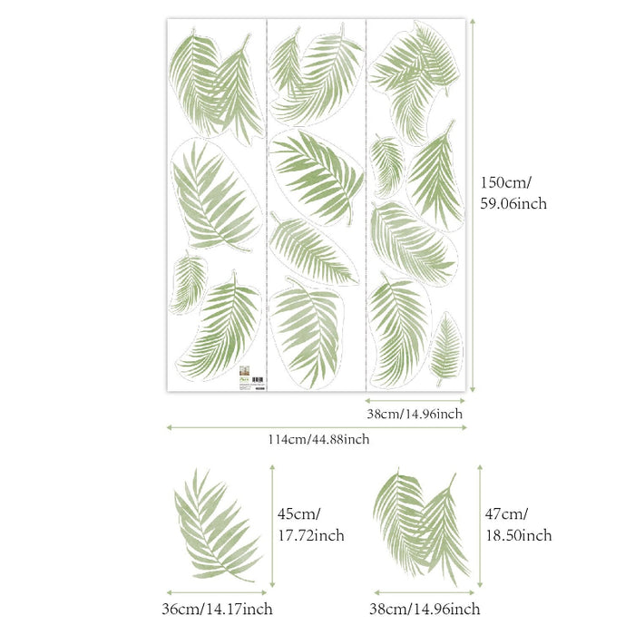 Boho Green Palm Leaves Wall Stickers