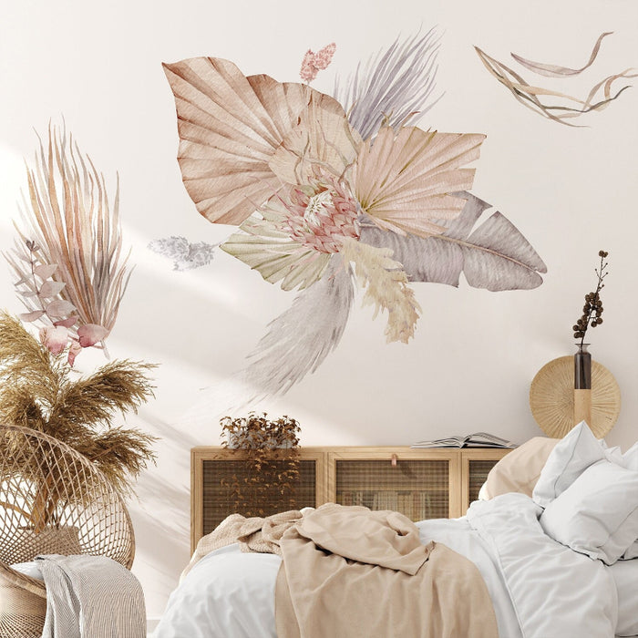 Boho Thistle & Palm Leaves Wall Stickers