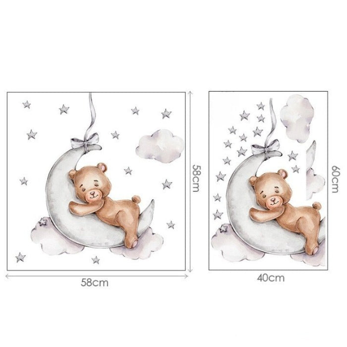 Bear Sleeping on the Moon Wall Stickers