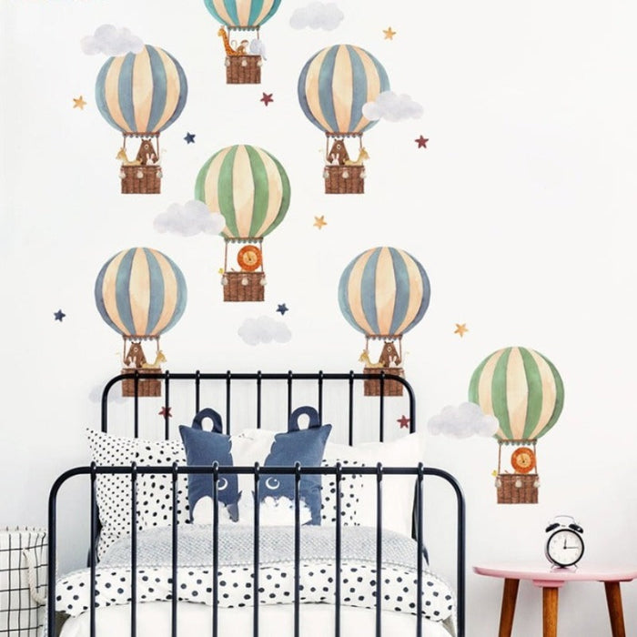 Cartoon Hot Air Balloon Wall Sticker