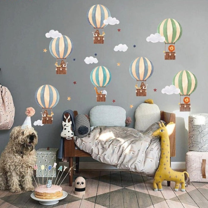 Cartoon Hot Air Balloon Wall Sticker