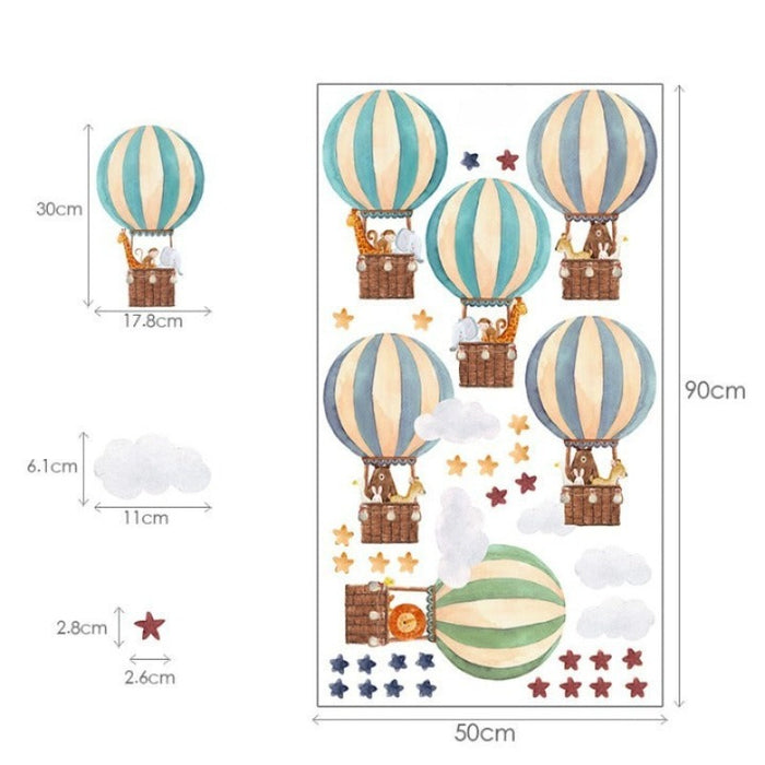 Cartoon Hot Air Balloon Wall Sticker