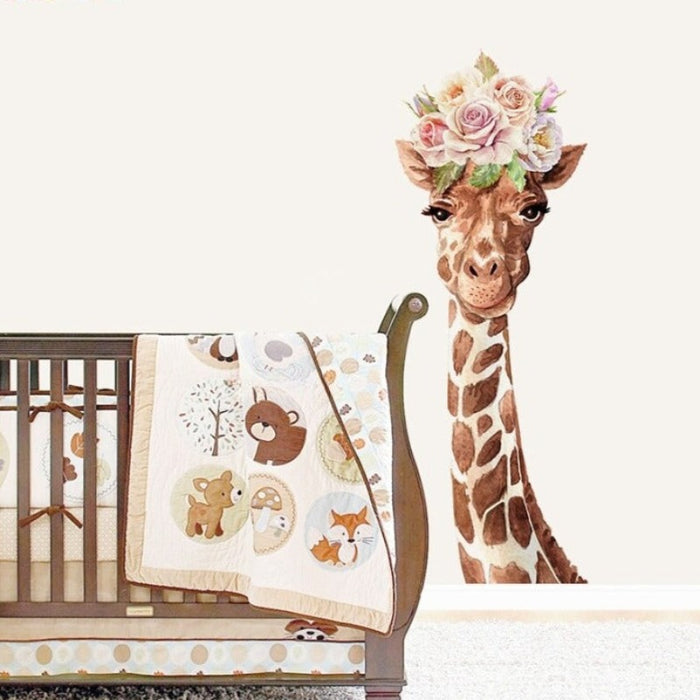 Flower Giraffe Wall Sticker