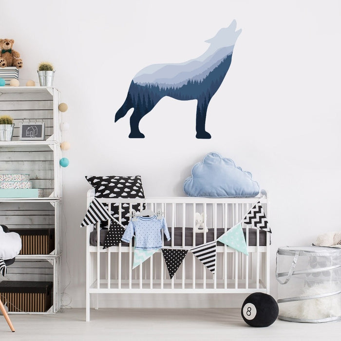Wolf Silhouette Wall Sticker For Home Decor