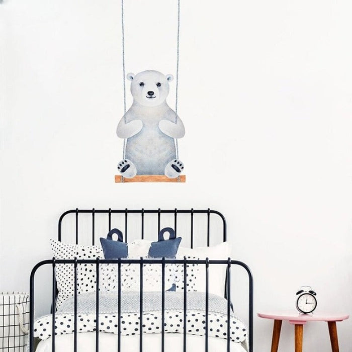 Swing Polar Bear Wall Sticker For Kid's Room