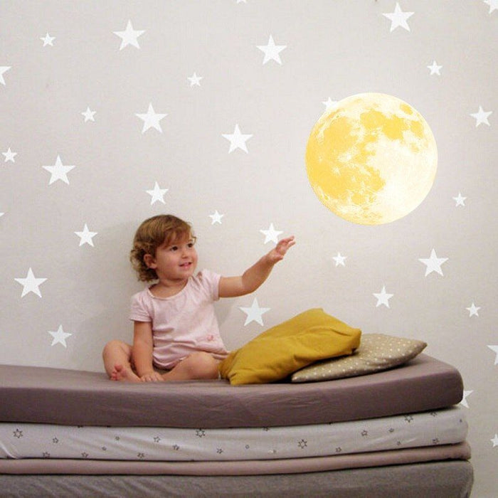 Luminous Moon 3D Earth Wall Stickers for Kids Room