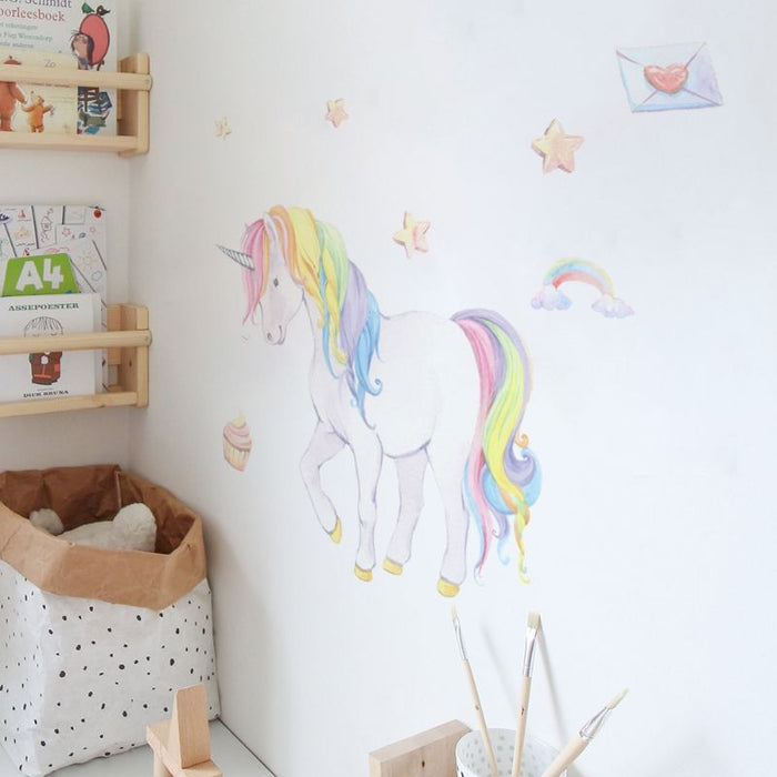 Rainbow Unicorn Envelope Wall Stickers