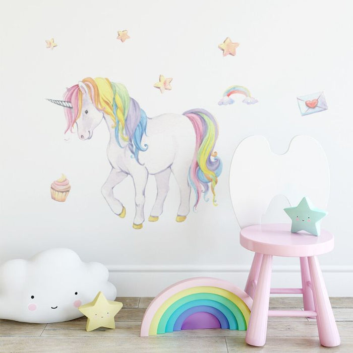 Rainbow Unicorn Envelope Wall Stickers