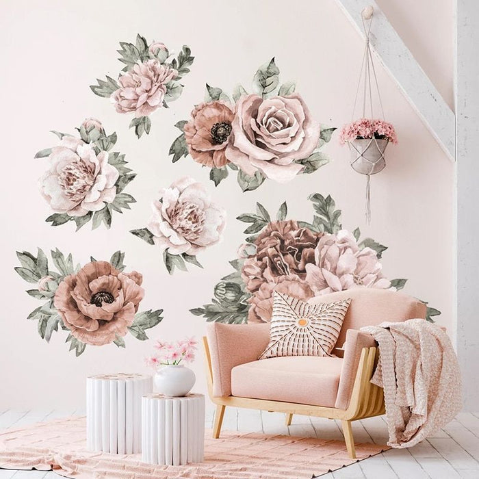 Large Peony Flower Wall Stickers