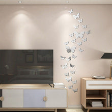 25 Pieces 3D Mirrors Butterfly Wall Stickers