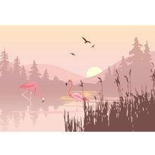 Sunset With Flamingo Wallpaper