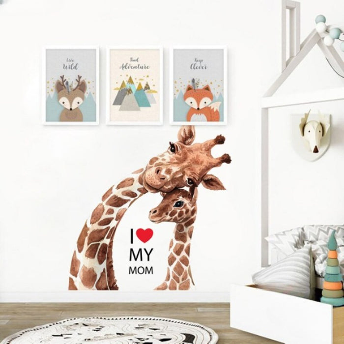 Giraffe And Baby Giraffe Wall Sticker