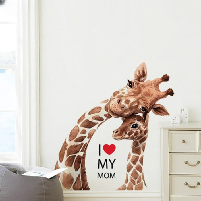 Giraffe And Baby Giraffe Wall Sticker