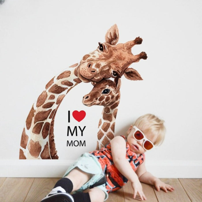 Giraffe And Baby Giraffe Wall Sticker