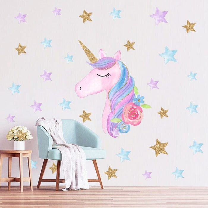Unicorn Hearts Wall Stickers For Kid's Room