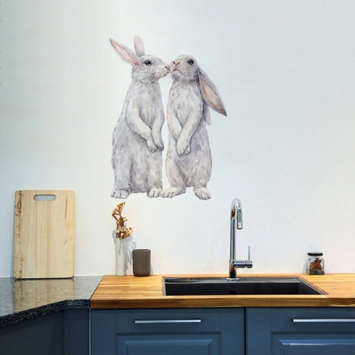 Kissing Rabbits Wall Stickers