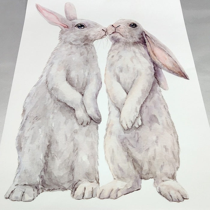 Kissing Rabbits Wall Stickers