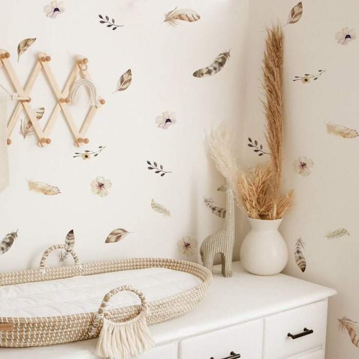 Watercolor Feathers Wall Stickers