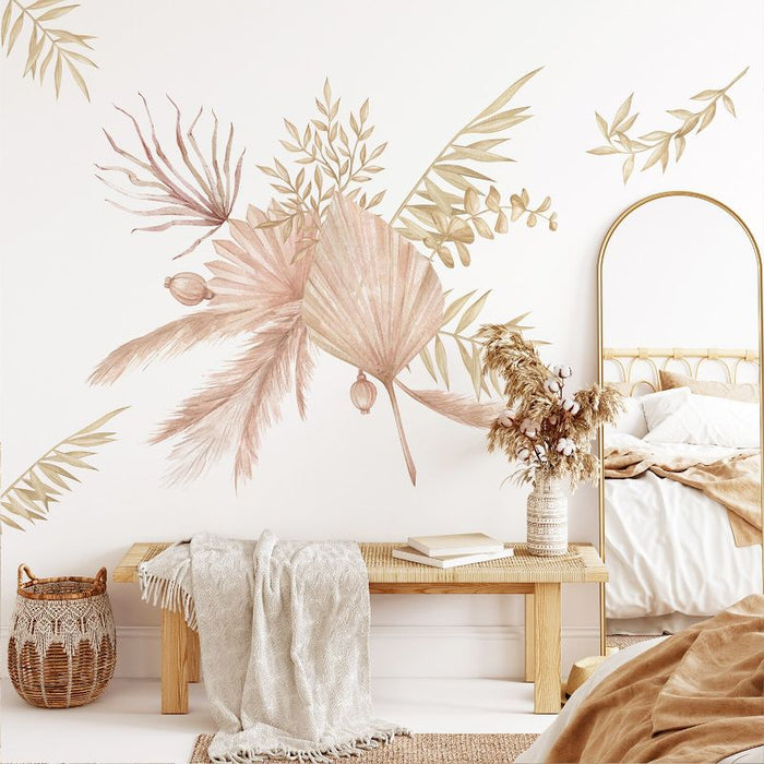 Boho Style Leaves Wall Stickers For Kids