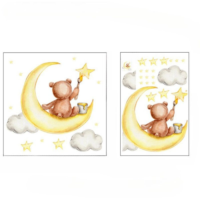 Bear Draw Stars Moon Stickers