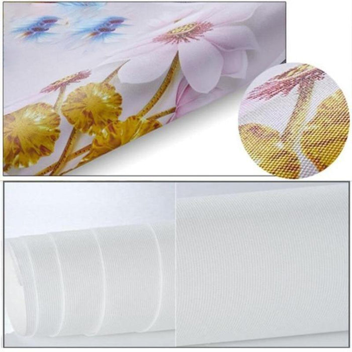 Asian-Inspired Windowsill Quilted Lily Flower Wallpaper