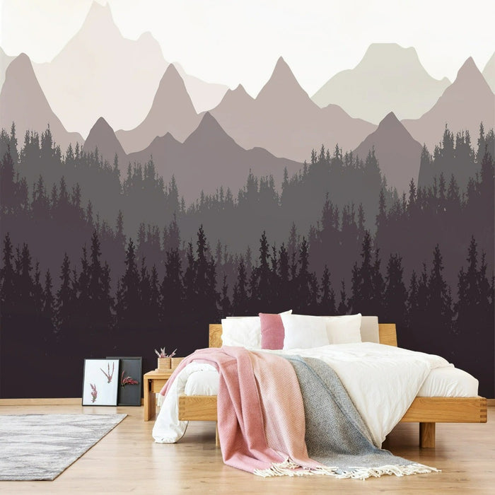 Nordic Landscape Brown Mountain Wallpaper