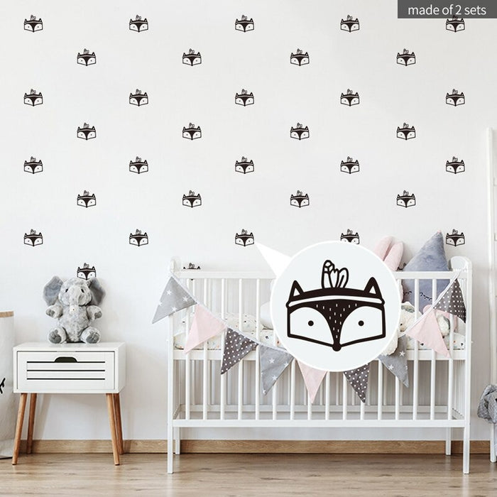 Nordic Style Forest Animal Fox Wall Stickers