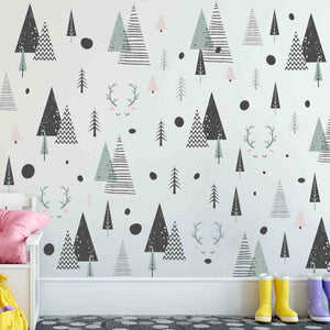 Nordic Style Triangles Tree Wall Stickers