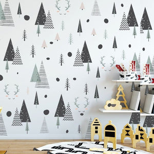 Nordic Style Triangles Tree Wall Stickers