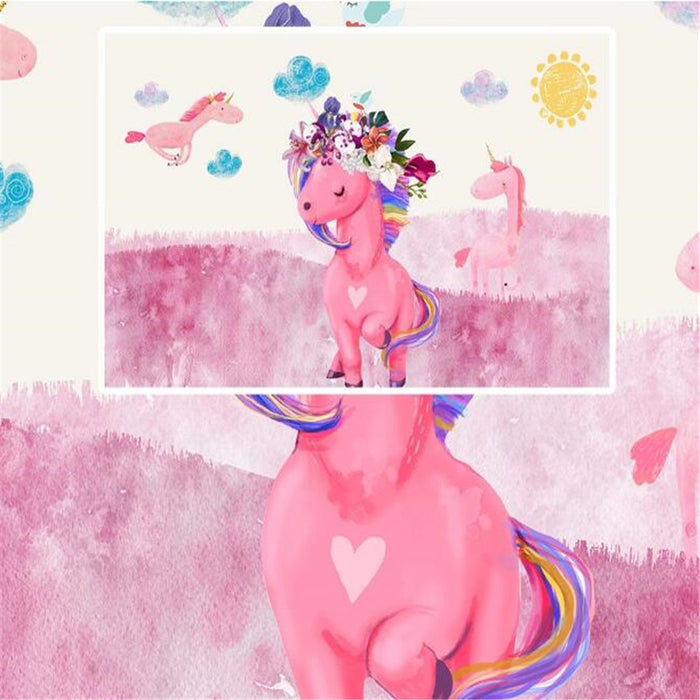 3D Pink unicorn wallpaper