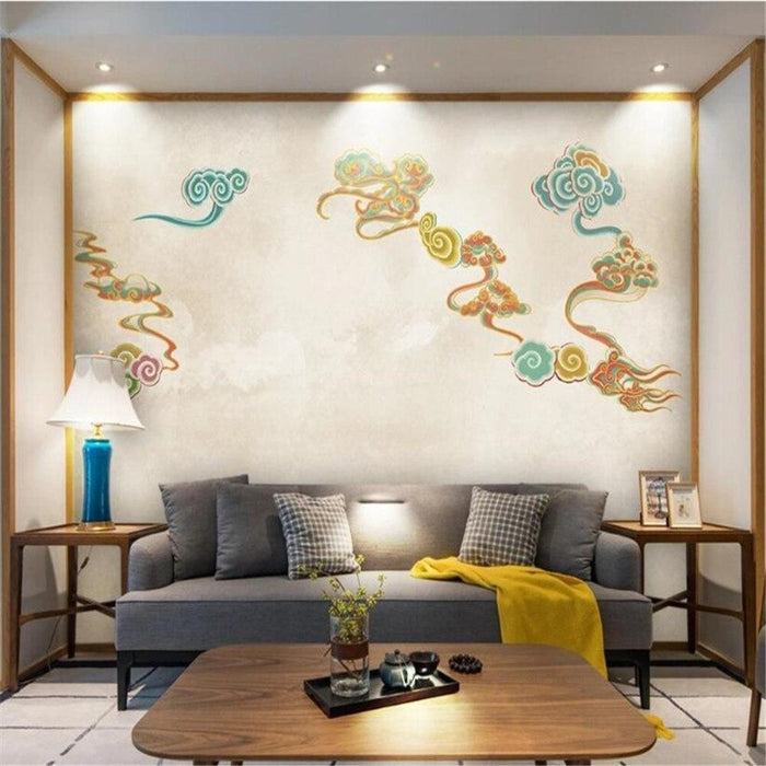 Chinese Zen Ink Auspicious Cloud Landscape Wallpaper