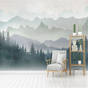 Modern Minimalist Watercolor Mountain Peak Wallpaper