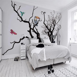 Black and White Artistic Conception Big Tree Scenery Wallpaper
